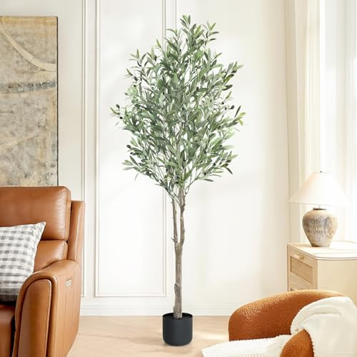 Bludrfnly Olivenbaum Künstlich 180cm - Künstlicher Olivenbaum im Topf, Künstliche Pflanzen Groß, Kunstpflanzen Groß für Zuhause, Wohnzimmer, Flur, Schlafzimmer, Büro