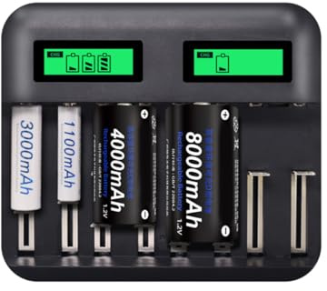 DIYEAH Chargeur De Piles AA AAA Intelligent Emplacements avec Affichage LCD pour Charge De Piles Rechargeables