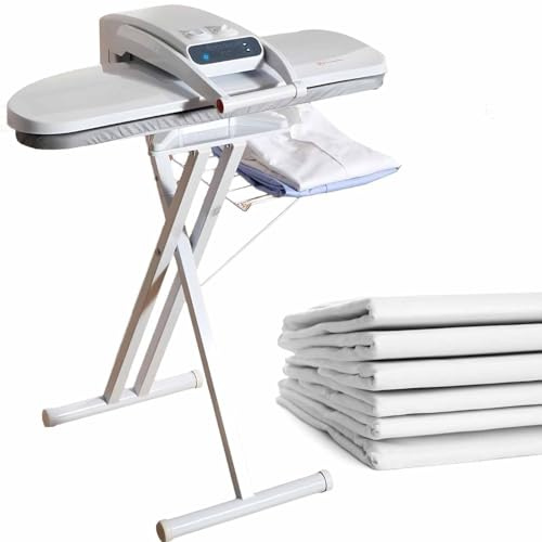 ZenSeFarin Machine À Repasser À Vapeur Automatique,Réservoir d'eau 300ML,Presse À Vapeur Intelligente avec Arrêt Automatique pour Éviter Les Brûlures À Sec,Plusieurs Réglages Tissu 1800W-Withbracket