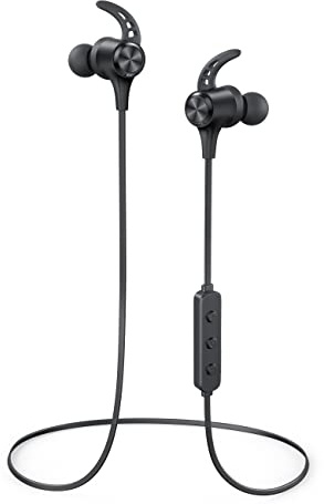 Hsoipn Wireless Headphones, Bluetooth 5.2 Stereo aptX Wireless Earbuds Bass Bluetooth Earbuds Bulit-in Mic with 16H Playtime, Magnetic, IPX7 Waterproof Perfect for Sport, Gym, Normal, Dark Pitch
