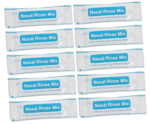 Sal Limpiadora Nasal 40 Sobres, Sal Fisiológica sin Yoduro | Fácil de Llevar y Usar, para Cuidado Nasal y Limpieza, Caja de Plástico de Color Claro, Trabajo de Campo
