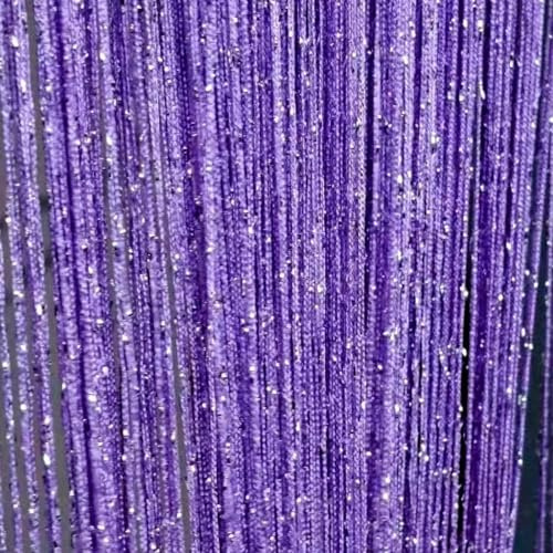 ave split Decorative Door String Curtain Wall Panel Fringe Window Room Divider Blind Divider Tassel Screen Home 100x200centimete (Light Purple18)