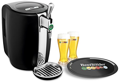 Krups máquina de cerveza con estuche de 2 vasos, color negro