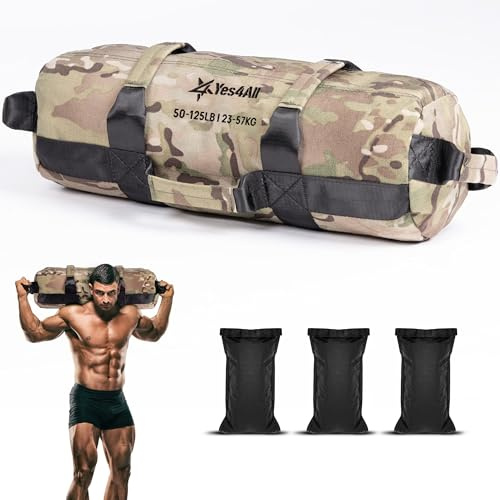 Yes4All Sandsäcke zum Trainieren, verstellbare Sandsäcke für Krafttraining mit Griffen, mehrere Farben und Größen, 2,3–90,7 kg