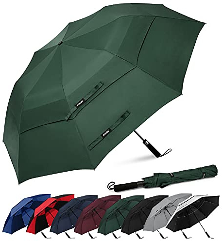 G4Free 62 inch Ombrello da Golf Portatile Aperto Automatico Ombrello da Viaggio Compatto Ombrelli Sportivi a Doppio Baldacchino Ventilati di Grandi Dimensioni e Antivento