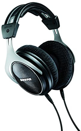 Shure SRH1540 Professional Premium Closed-Back Headphones, Clear, Extended Highs and Warm, Accurate Bass, Aluminum Alloy & Carbon Fiber Construction, Alcantara Ear Pads, Detachable Cable, Black/Silver