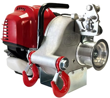 Portable Winch PCW4000 Gas-Powered Capstan Winch- 2,200 lbs Pulling Capacity Winch, Honda GX-50 Engine Portable Gas Winch for Hunting, Logging, and Towing