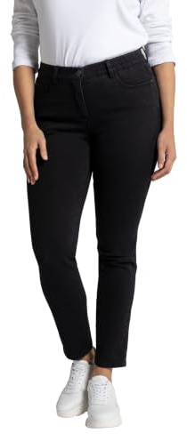 Ulla Popken Jean Skinny Sarah, Slim 5 Poches, Taille Haute Pantalons, Noir, 36W / 32L Femme