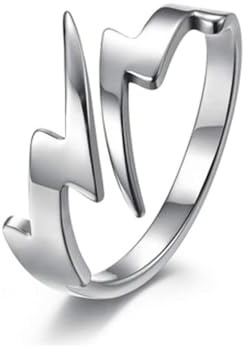 Doppelter Blitzbolzenring für Männer, Jungen, Frauen, Teenager, Mädchen, Edelstahl, modisch, Punk, personalisierbar, einzigartig, verstellbar, Statement-Verlobungsring, Schmuck, Geschenke für BFF,