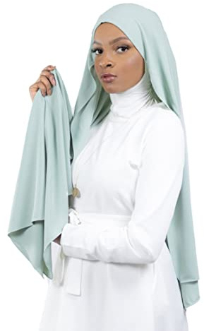 Lyxig Medina Silk Tie Cap Slip-on Hijab för beslöjade muslimska kvinnor HE700 , One size