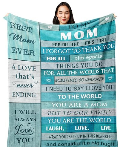 POQUSH Valentinstagsgeschenke für Mutter, Mutter, Geschenke für Mutter, Geburtstagsgeschenke für Mutter, Geburtstagsgeschenk, Muttergeschenk von Tochter, Sohn, Mutterdecke, 152.4x127 cm