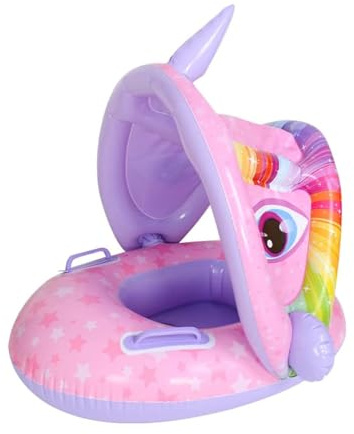 Flotteur de Natation pour bébé Flotteur de Piscine Gonflable pour bébé avec auvent Flotteur de Piscine pour Tout-Petit avec Parasol Amovible pour Enfants garçons Filles 1-6 Ans