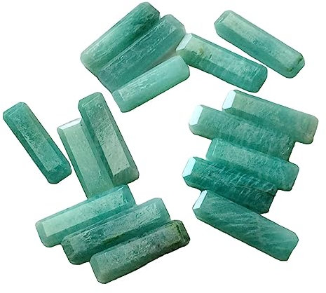 Gems For Jewels Bâtons d'amazonite de 24 à 29 mm pour femme, crayons à facettes d'amazonite, pierres d'amazonite rectangulaires lâches pour bijoux, briques d'amazonite - KS5001