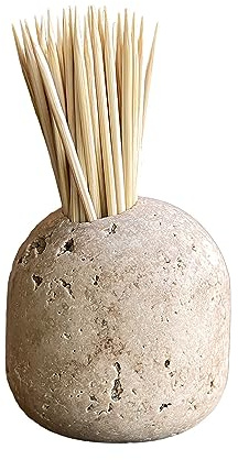 Travertine Toothpick Holder, Match Holder, Decorative Natural Stone Home Decor