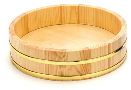 HOUSN Holzschüssel Holz Reiseimer Sushi Reiskühlschale Sushi Reisbehälter Mischwanne für Heimrestaurant 24 cm Holzschüssel,Braun,24CM