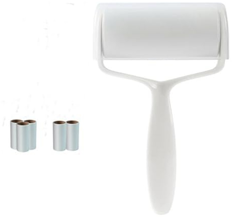 Fusselrolle Haar Klebegerät Haushalts Roller Pinsel Kleidung Kleben Haar Rolle Papier Rohr Mit Ersatz Papier (Color : White, Size : One Size)