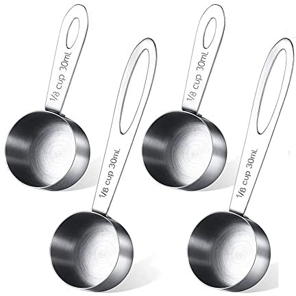 melairo 4 Pieces Coffee Scoop Tablespoon Stainless Steel Coffee Measuring Scoops for Coffee, Tea, Sugar and Milk, 30 Ml