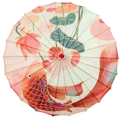 Bamboo Umbrella Japanese Umbrella 32 Inch Oiled Paper Umbrella Classical Art Chinese Umbrellas for Women Dance Umbrella Parasol with Bamboo Bone,Style1