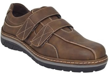 Pegasus Men's Wide Fit Shoe Touch Fasten Comfortable & Casual Brown 9