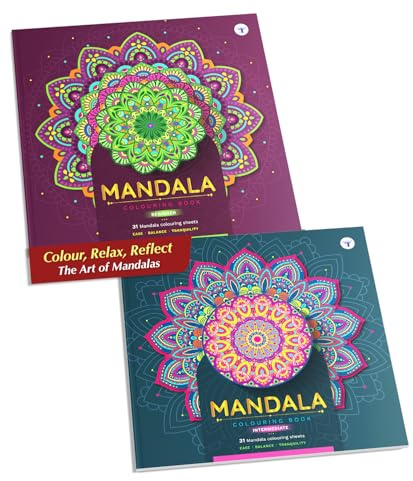 Mandala Art Colouring Books for Adults | Colouring, Drawing, Painting & Practice Books | Colouring reference with QR code | DIY Activity Books | Pack of 2