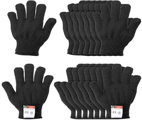PATIKIL Cut Resistant Gloves, 8 Pair Level 5 Protection Anti Cutting Gloves Cut Proof Gloves for Kitchen Wood Carving Working, X-Small, Black