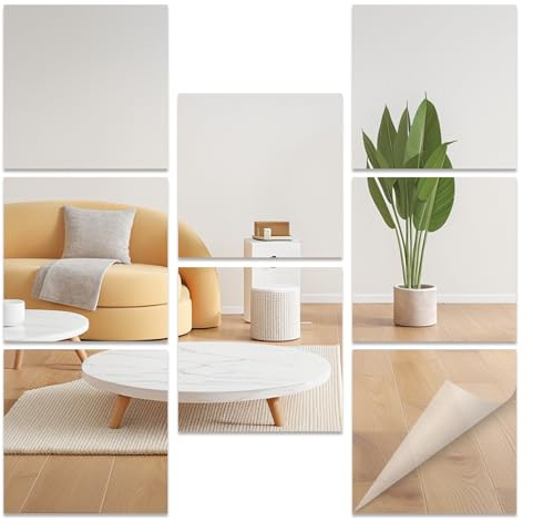 uinnossvc 8 Stück Spiegel Zum Kleben,Glas Spiegelfliesen Selbstklebend 15x15 cm, HD DIY Klebespiegel Für Wand Deko, Schrank, Badezimmer, Wohnzimmer, Schlafzimmer