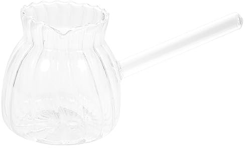 BESTOYARD Glaskanne Mit Streifen Muster Hitzebeständiger Glas-milchkännchen Mit Glattem Griff Spezieller Ausguss Für Milch Sahne Sirup Transparent Langlebig Für Haushalt Und Cafégebrauch