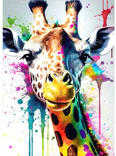 RICUVED Giraffe Diamond Painting Erwachsene, 5D Tiere Diamant Painting Bilder Erwachsene, DIY Diamond Painting Bilder Diamant Malerei Set für Wanddekoration 30x40cm