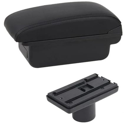 MObyat Caja Almacenamiento Coche Compartimento De Reposabrazos para Coche, Decoración De Estilo De Contenido De Tienda Central con Portavasos USB, para Ibiza 6j 6L(B Black Line 1)