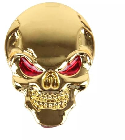 3D Metall Skull Totenkopf Logo Sticker Emblem Badge Aufkleber PKW KFZ Auto Gold