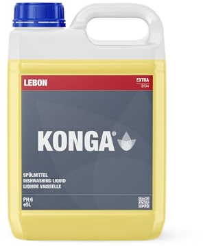Konga Extra – Detersivo professionale per piatti | Grasso concentrato per uso commerciale | tanica da 5 l – potere di risciacquo industriale per gastronomia e grandi cucine