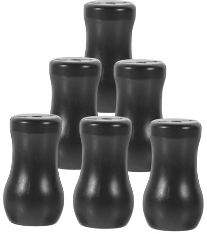 EXQUIMEUBLE 6pcs Black Pvc Blind Pull Knobs Curtain Cord Pulls Replacement Cord Drops Window Blind Accessories for Home Window Treatment