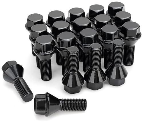 LAKUYRD Boulons De Roue en Acier Compatible avec Fiat 500 20 Pièces Boulons De Roue en Acier M12x1.25 Accessoires De Voiture Boulons De Roue Écrous Goujons Pièces De Rechange