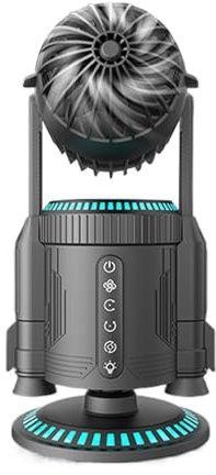 Generico Potente Ventilatore da Scrivania, Ventilatore da Tavolo Regolabile, Rotante a 5000 giri/min Forma Silenzioso con Circolatore d'Aria con Luce per Scuola Ufficio Casa