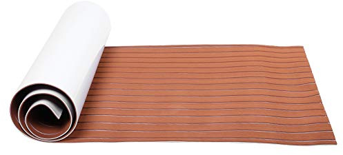 Mingzhe Revêtement de Sol Synthétique pour Bateau Marin 90 X 240 Cm, Feuille de Pont de Yacht en Mousse EVA Auto-adhésive, Accessoire de Pont de Bateau pour une Isolation Phonique élevée (clair +