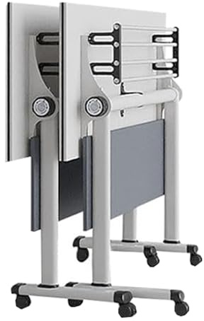 Faltbarer Laptoptisch – 2 Stück, weiß, zusammenklappbar, Konferenztisch-Set, 120 cm, tragbarer Besprechungstisch für Heimbüro, mobiles Training, Schreibtisch, platzsparende Klassenzimmermöbel