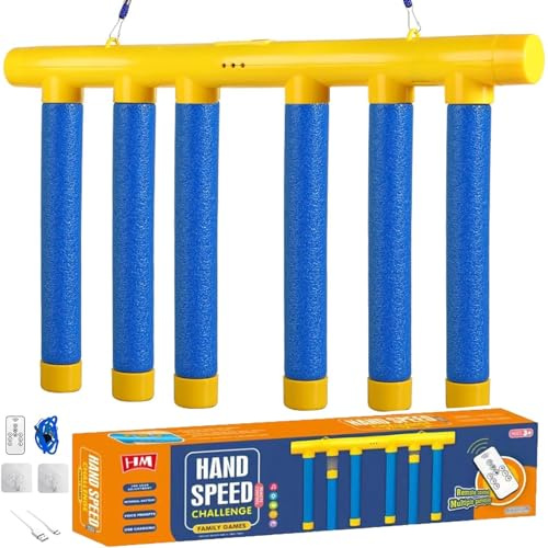KBBYT Reflective Drop Stick Challenge Game, Catch All Drop Sticks, Hand Eye Coordination Reflex Training Toy, 3 Adjustable Speed Modes (Dark Blue)
