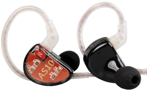 KINBOOFI KZ AS10 Auricolare 5BA HIFI Stereo 5 Balanced Armature Driver Monitor Auricolari In Ear Cuffie(Nero senza microfono)