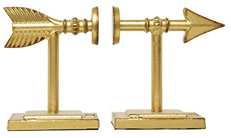 Creative Co-op Pfeilförmiges Gusseisen Buchstützen aus Metall in Pfeilform, Gold