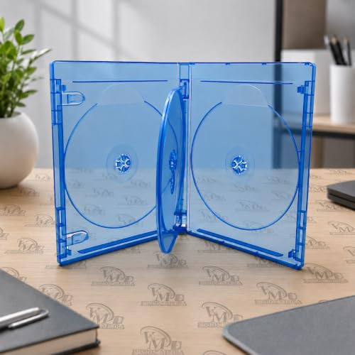 Vision Media® - 3 custodie per 4 dischi Blu Ray, di alta qualità, dorso 15 mm