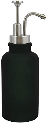 Spirella Seifenspender Yoko | mit Edelstahlpumpe | Desinfektionsspender | Glas | 300ml | Langliebig und Robust | Dunkelgrün