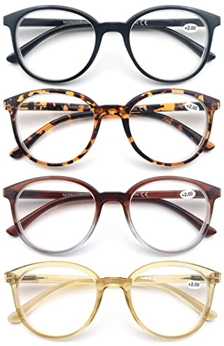 MODFANS Un Pack de 4 Gafas de Lectura 4.0 /Gafas para Presbicia para Hombres y Mujeres,Buena Vision Ligeras Comodas,Vista de Cerca/Vista Cansada