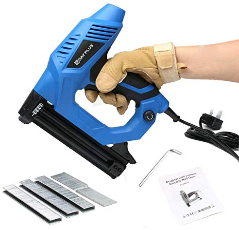 Elektrotacker und Nagler 2 in 1 Elektrische Nagelpistole 1080W 220V Brad Nailer für Stoff, Leder, Zäune und Holz, mit 400 Stück Nägel und Heftklammern