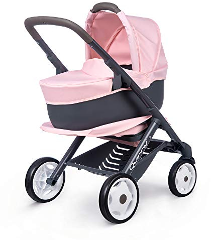 Smoby – Maxi Cosi 3in1 Multifunktions-Puppenwagen Rosa - für Puppen bis 42 cm – wandelbarer Puppenwagen für unterschiedliche bedürfnisse im Quinny-Design, für Kinder ab 3 Jahren