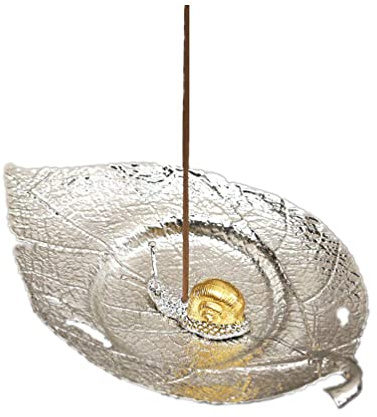 Räucherstäbchenhalter Bodhi Blätter Metall Räucherstäbchenhalter mit Schnecke Räucherstäbchenhalter Alloy Ash Catcher