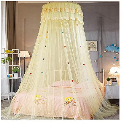 Uteruik Zanzariera a baldacchino per letto da appendere in pizzo per bambini, protezione contro gli insetti per la famiglia (#A)