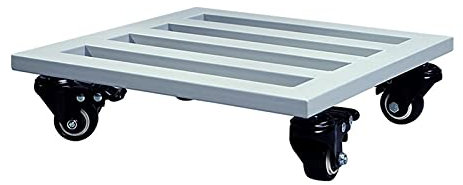 luckxuan Bonsai Ständer Pflanze Palette Caddy mit 4 Rädern Runde Blumentopf MOOVer Innenwalzpflanzer Dolly auf Rädern Outdoor Pflanzer Trolley Tablett Untersetzer Weiß Vase Podest (Size : S)