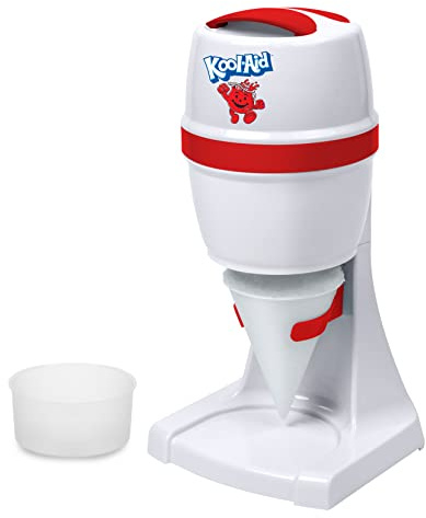 Nostalgia Kool-Aid Machine à glace et cônes de neige à raser avec tasse réutilisable et deux moules à glace, lames en acier inoxydable, pour margaritas, cocktails surgelés, pâte à modeler, rouge