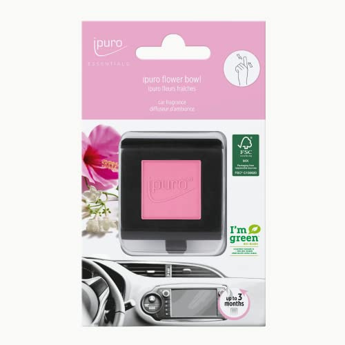 ipuro - erfrischender ipuro flower bowl Auto Duft - dezenter Lufterfrischer fürs Auto mit blumigen & belebenden Noten - angenehmer Auto Lufterfrischer für ein puristisches Dufterlebnis bis zu 3 Monate