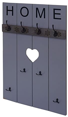 Mendler Wandgarderobe HWC-C89 Home 8 Haken 91x60cm - grau-blau | Garderobenpaneel, Garderobe, Shabby-Look, Vintage